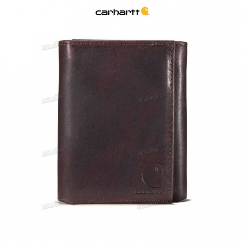 Marron Carhartt Oil Tan Trifold Wallet - Danmark DQK-6157759