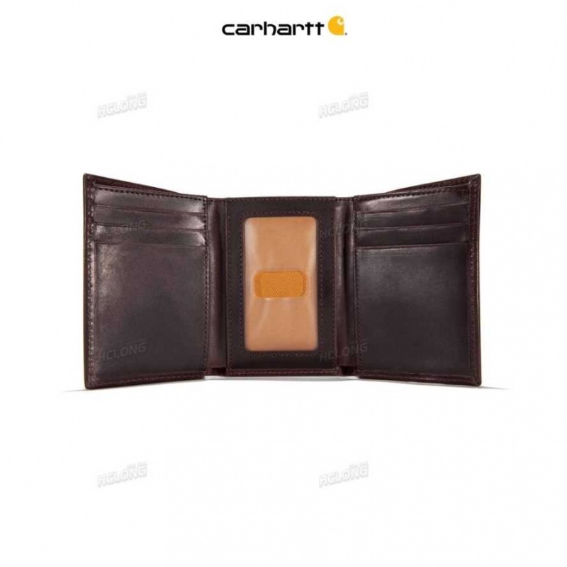 Marron Carhartt Oil Tan Trifold Wallet - Danmark DQK-6157759