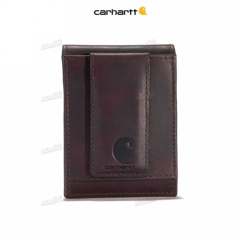 Marron Carhartt Oil Tan Front Pocket Wallet - Danmark HPO-0053489