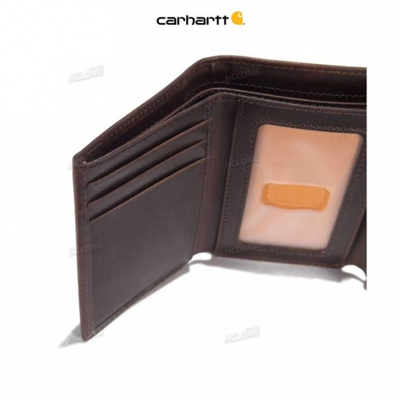 Marron Carhartt Oil Tan Trifold Wallet - Danmark DQK-6157759