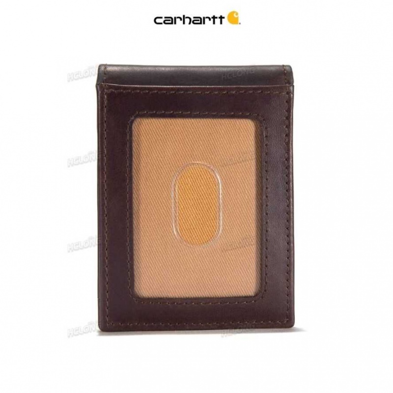 Marron Carhartt Oil Tan Front Pocket Wallet - Danmark HPO-0053489