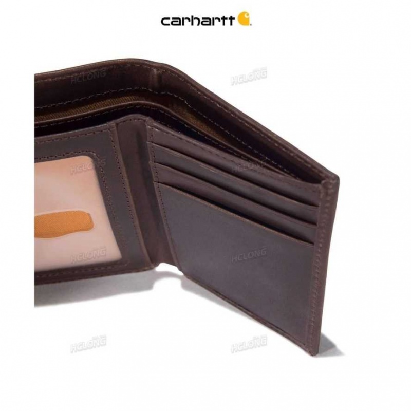 Marron Carhartt Oil Tan Trifold Wallet - Danmark DQK-6157759