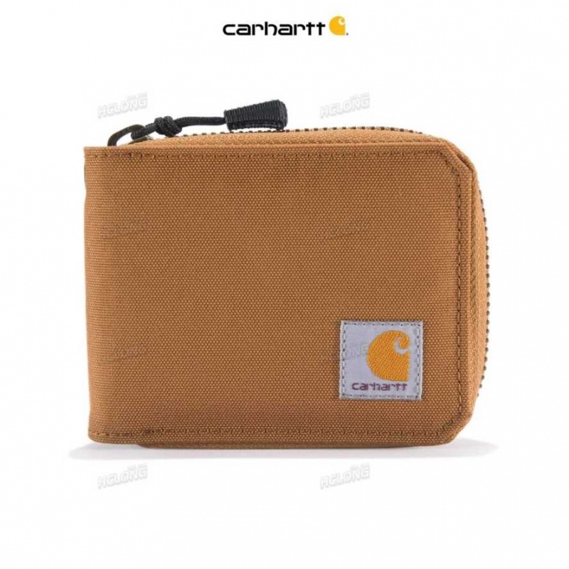 Marron Carhartt NYLON DUCK ZIPPER WALLET - Danmark KPL-5180670