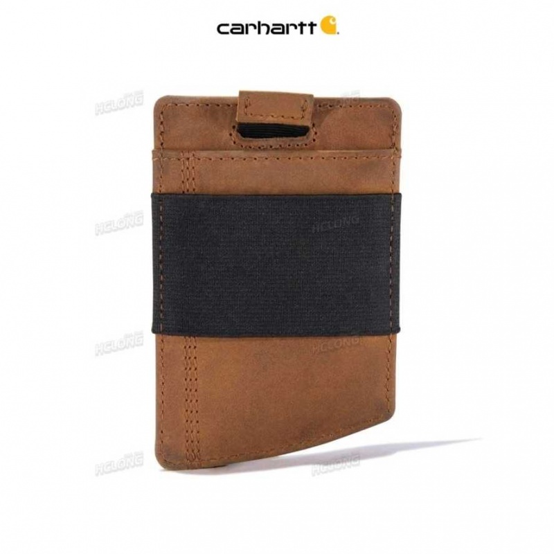 Marron Carhartt SADDLE LEATHER FRONT POCKET WALLET - Danmark PNV-3009890