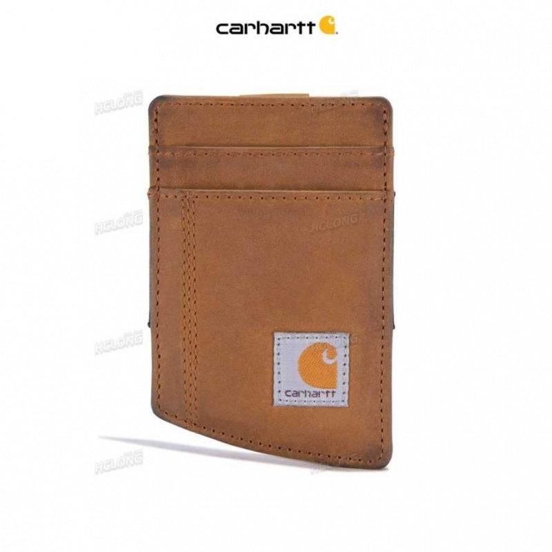 Marron Carhartt SADDLE LEATHER FRONT POCKET WALLET - Danmark PNV-3009890