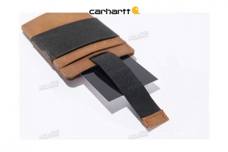 Marron Carhartt SADDLE LEATHER FRONT POCKET WALLET - Danmark PNV-3009890