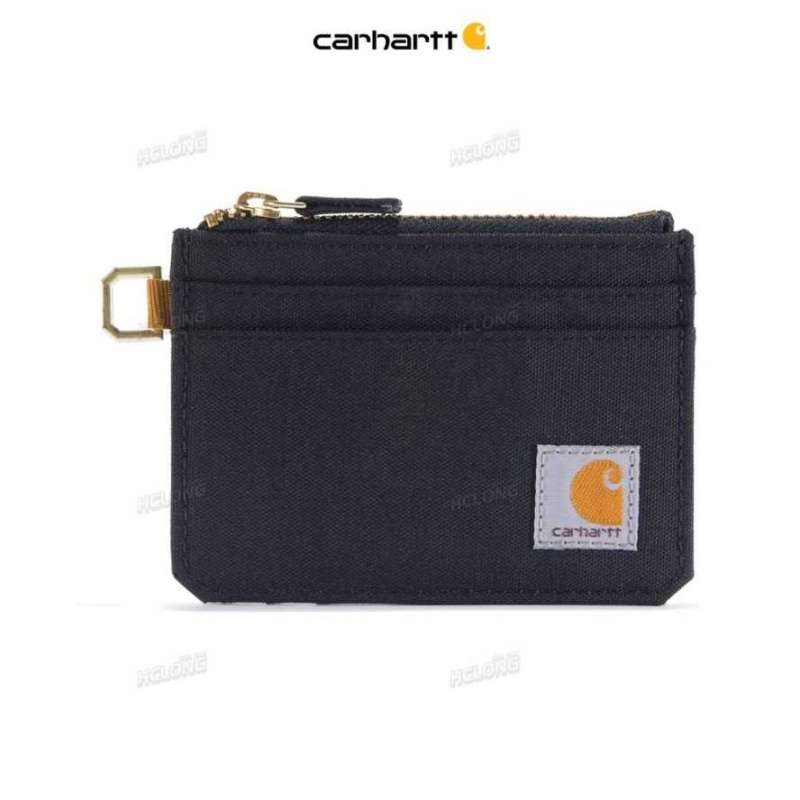 Noir Carhartt NYLON DUCK ZIPPERED CARD KEEPER - Danmark BTK-6052496