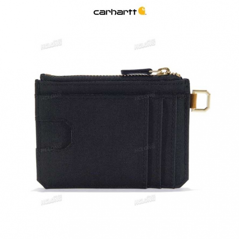 Noir Carhartt NYLON DUCK ZIPPERED CARD KEEPER - Danmark BTK-6052496