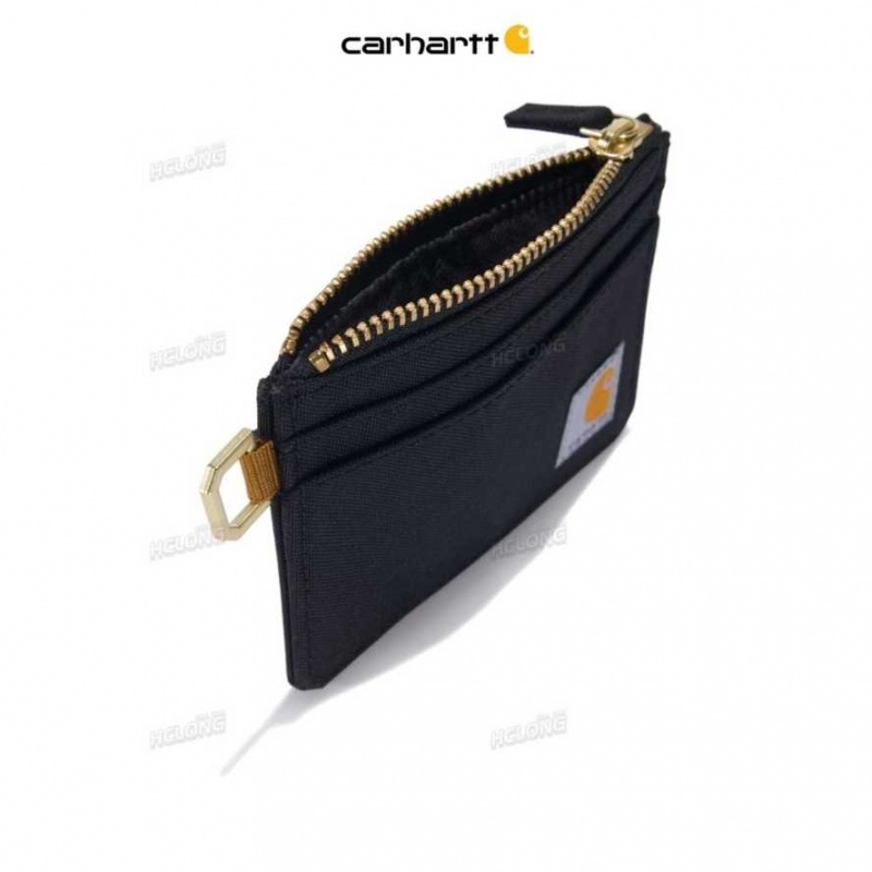 Noir Carhartt NYLON DUCK ZIPPERED CARD KEEPER - Danmark BTK-6052496