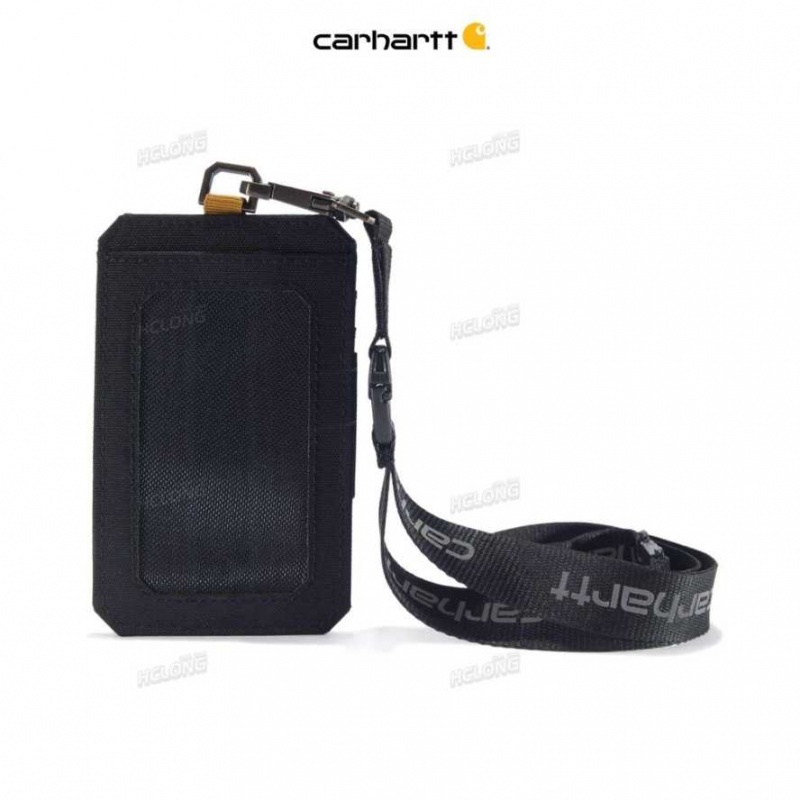 Noir Carhartt NYLON DUCK ID HOLDER AND LANYARD - Danmark OMY-4403864