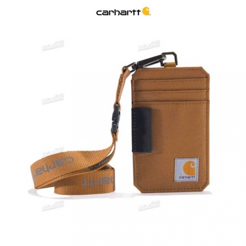 Marron Carhartt NYLON DUCK ID HOLDER AND LANYARD - Danmark YIE-7797858