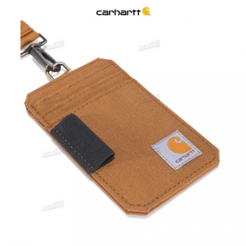 Marron Carhartt NYLON DUCK ID HOLDER AND LANYARD - Danmark YIE-7797858