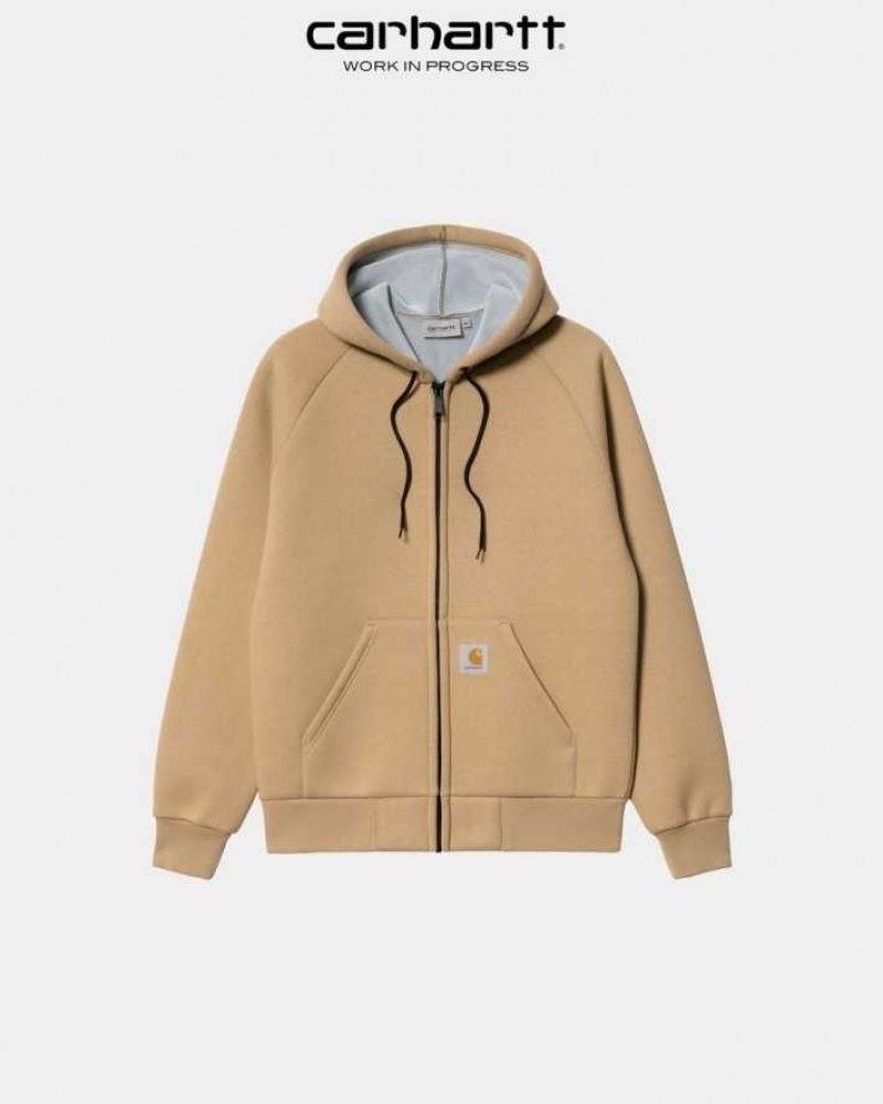 Marron Carhartt Wip Car-Lux Encapuchonné Jacket - Danmark RPY-9527595