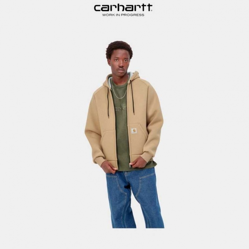 Marron Carhartt Wip Car-Lux Encapuchonné Jacket - Danmark RPY-9527595