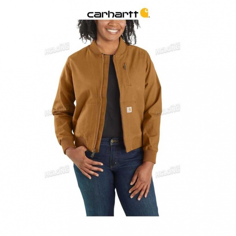 Marron Carhartt Rugged Flex Relaxed Fit Tela Jacket - 1 Warm Rating - Danmark QTL-4072434