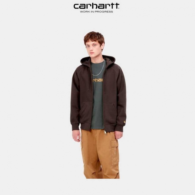 Noir Carhartt Wip Encapuchonné Chase Jacket - Danmark YBM-0001534