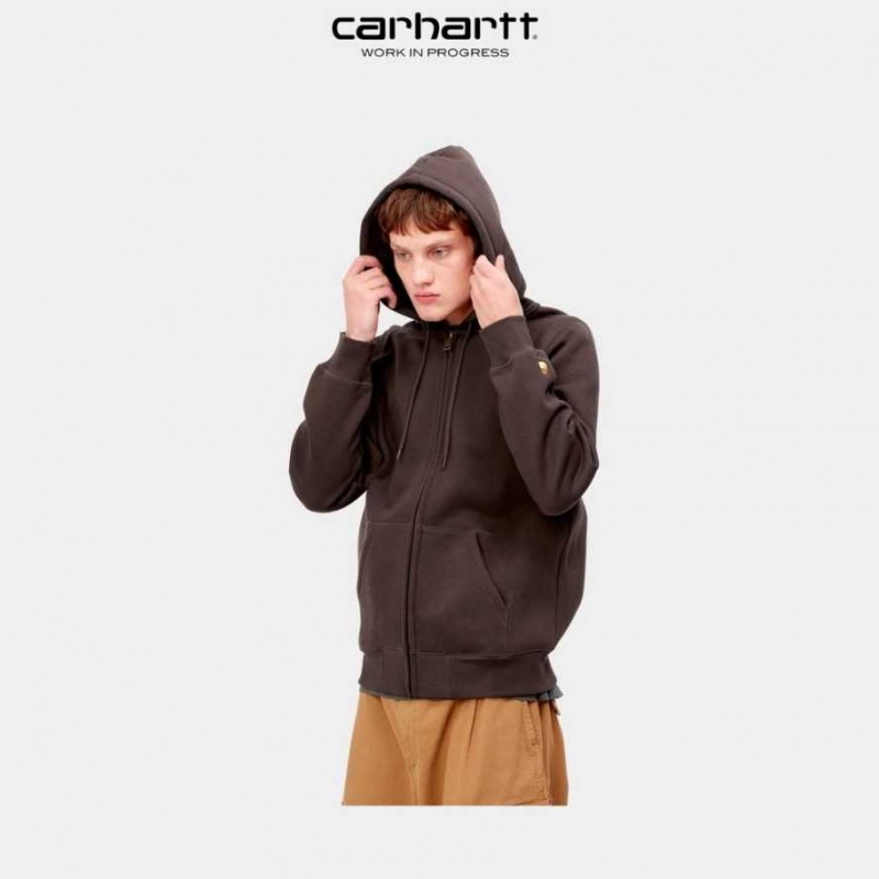 Noir Carhartt Wip Encapuchonné Chase Jacket - Danmark YBM-0001534