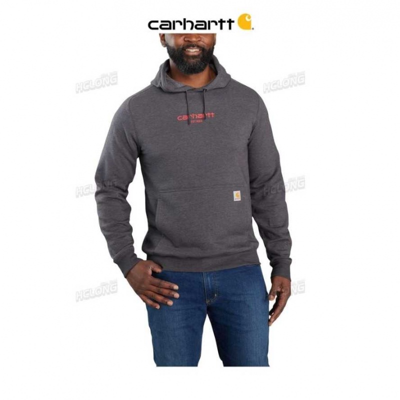 Carbon Heather Carhartt Force Relaxed Fit Legere Logo Graphique Sweatshirt Carbon - Danmark LFS-3523879