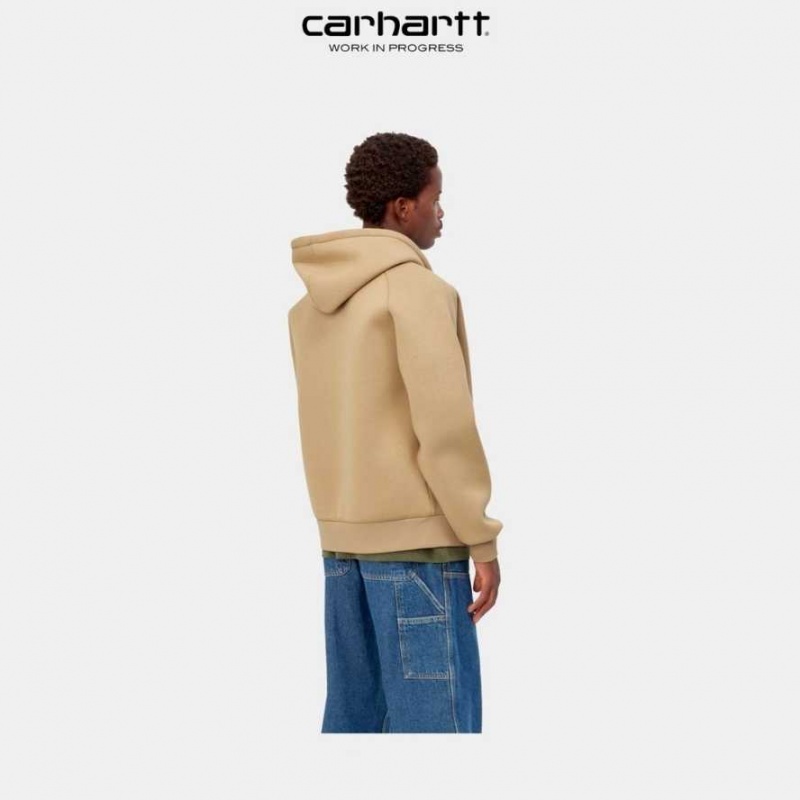 Marron Carhartt Wip Car-Lux Encapuchonné Jacket - Danmark RPY-9527595