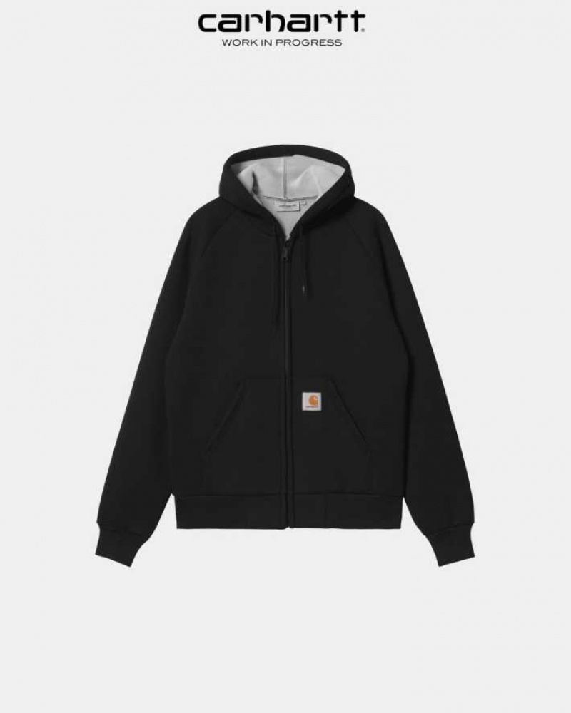 Noir Carhartt Wip Car-Lux Encapuchonné Jacket - Danmark UFS-6006168