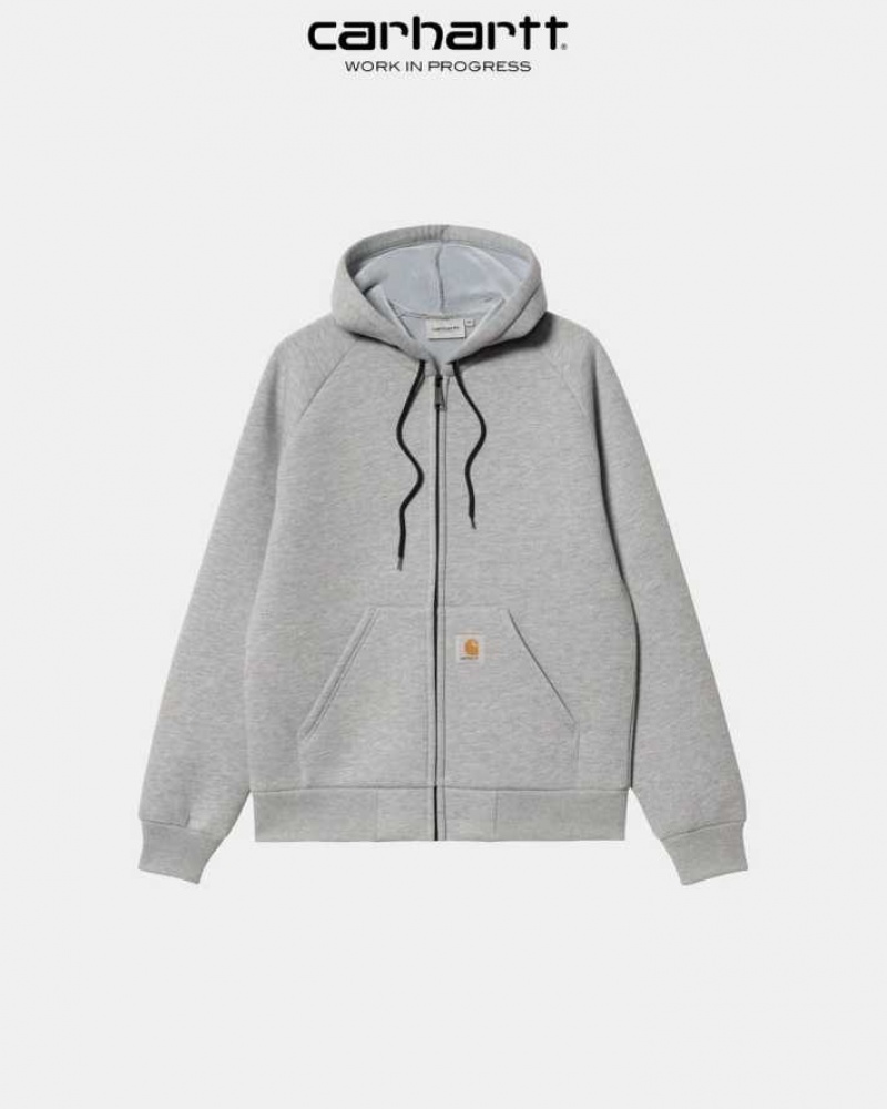 Grise Carhartt Wip Car-Lux Encapuchonné Jacket - Danmark DOA-6920825