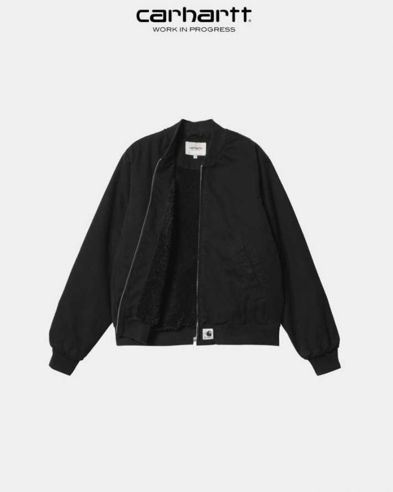 Noir Carhartt Wip Arlington Bomber - Danmark EUP-2200407