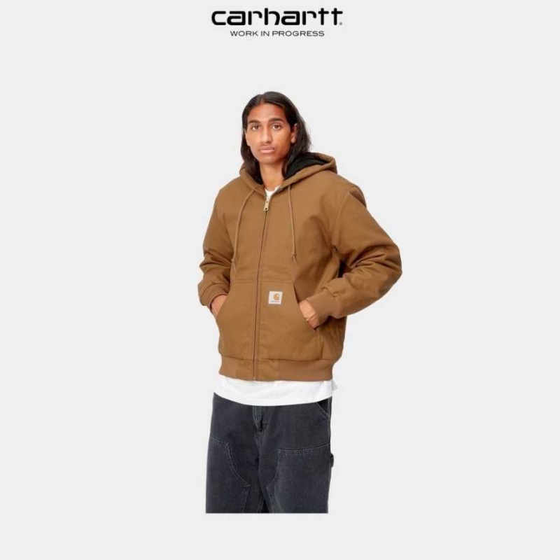 Marron Carhartt Wip Active Jacket (D'hiver) - Danmark EPF-5038772