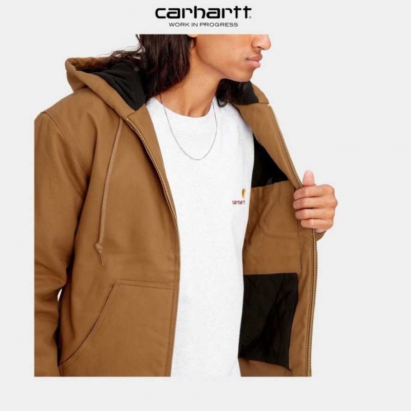 Marron Carhartt Wip Active Jacket (D'hiver) - Danmark EPF-5038772