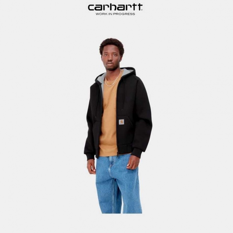 Noir Carhartt Wip Car-Lux Encapuchonné Jacket - Danmark UFS-6006168