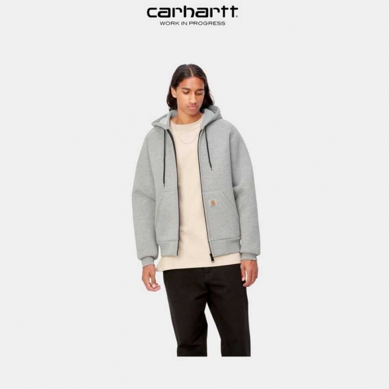 Grise Carhartt Wip Car-Lux Encapuchonné Jacket - Danmark DOA-6920825