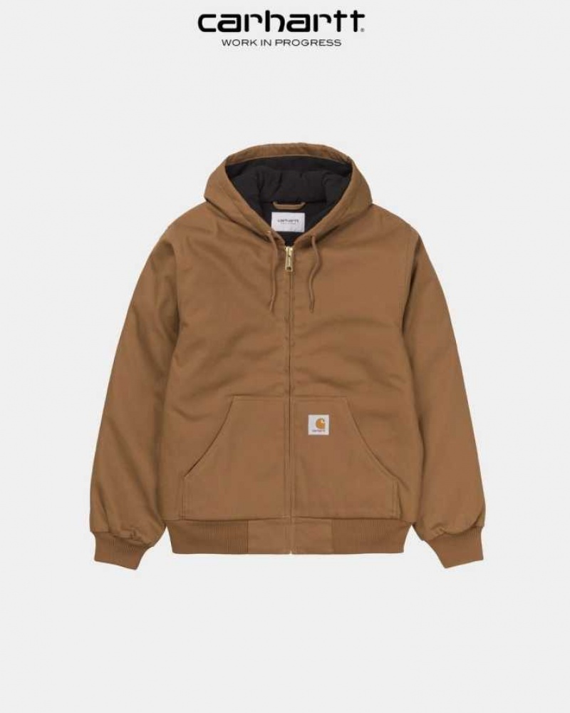 Marron Carhartt Wip Active Jacket (D'hiver) - Danmark EPF-5038772