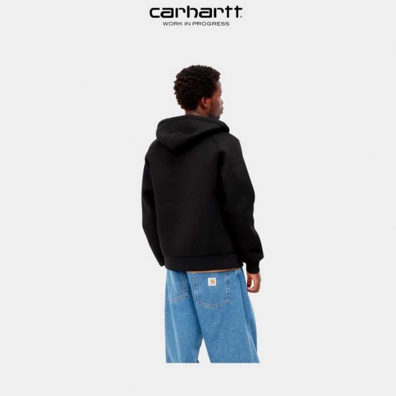 Noir Carhartt Wip Car-Lux Encapuchonné Jacket - Danmark UFS-6006168