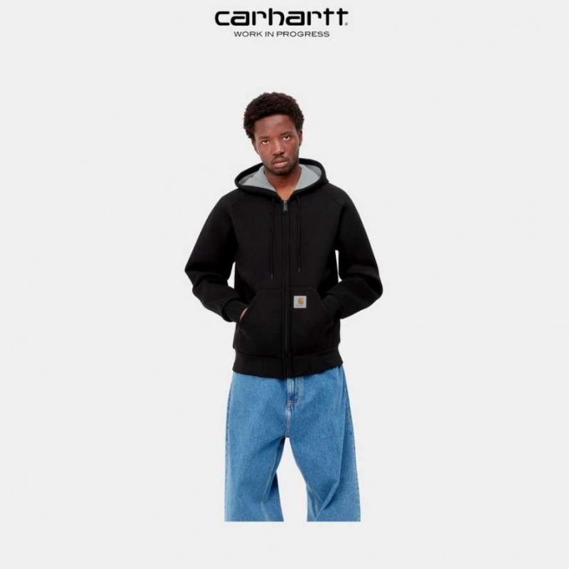 Noir Carhartt Wip Car-Lux Encapuchonné Jacket - Danmark UFS-6006168