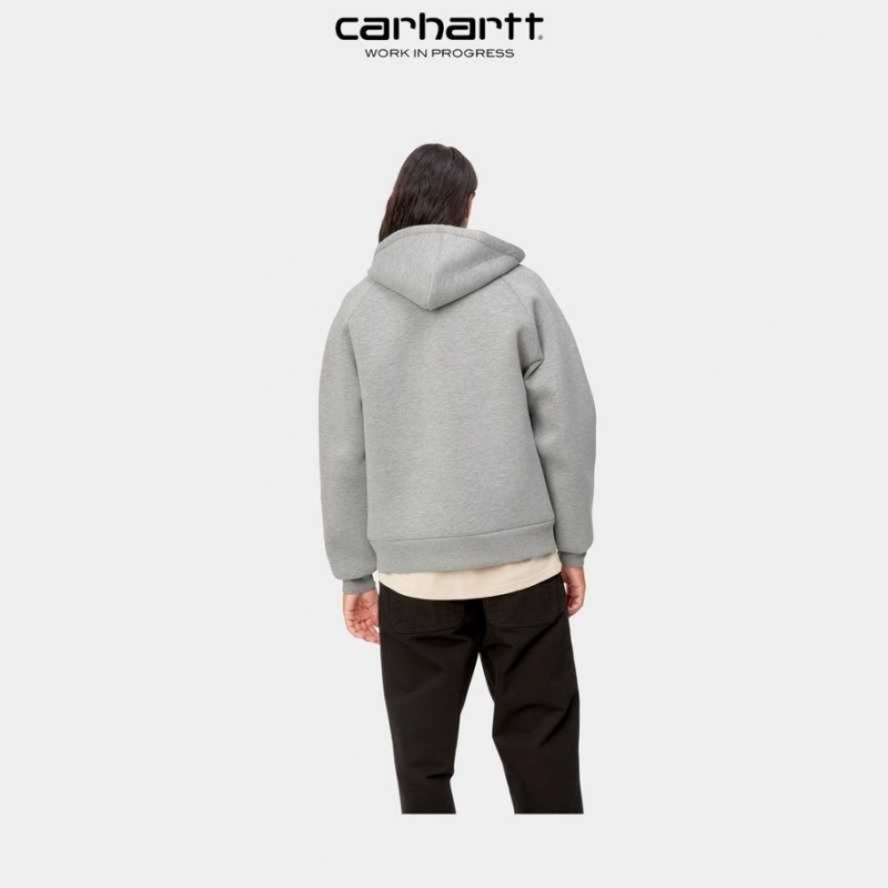 Grise Carhartt Wip Car-Lux Encapuchonné Jacket - Danmark DOA-6920825