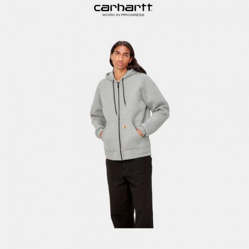 Grise Carhartt Wip Car-Lux Encapuchonné Jacket - Danmark DOA-6920825