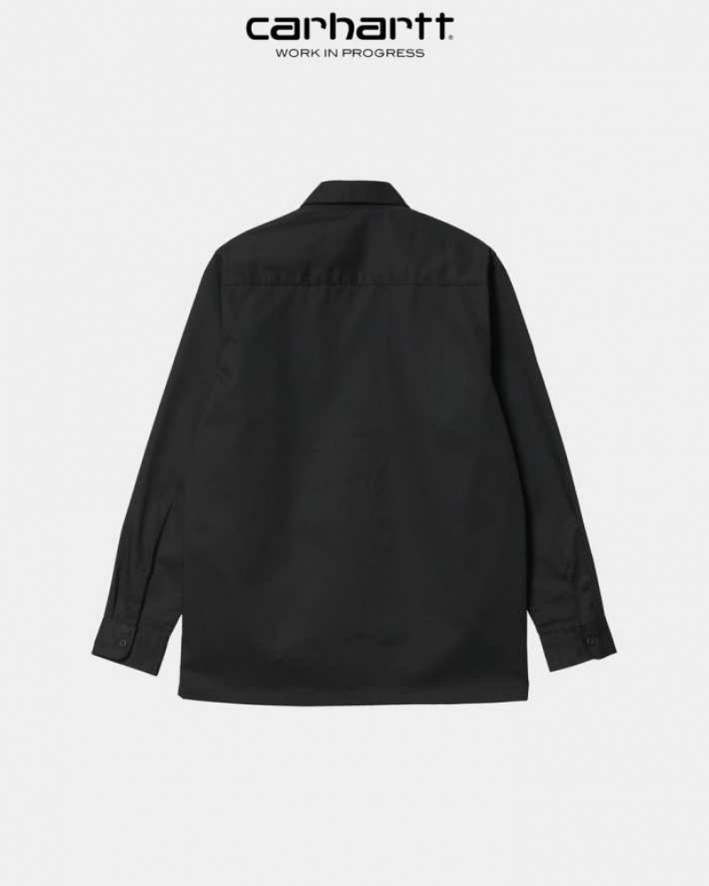 Noir Carhartt Wip Master Shirt - Danmark FGU-8463472