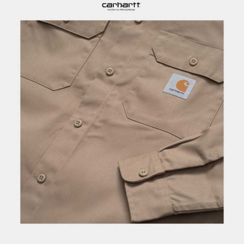 Leather Carhartt Wip Master Shirt - Danmark KWZ-0972354