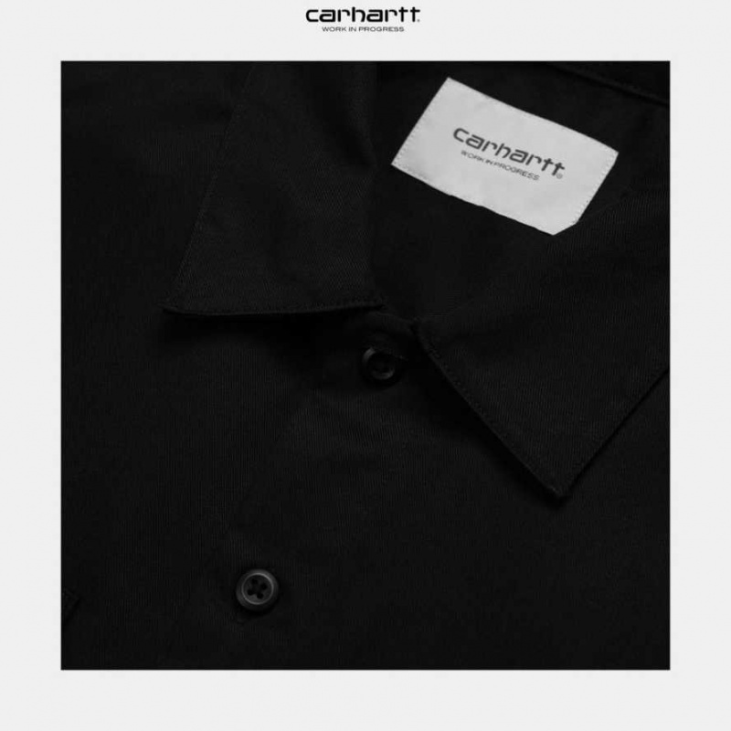 Noir Carhartt Wip Master Shirt - Danmark FGU-8463472