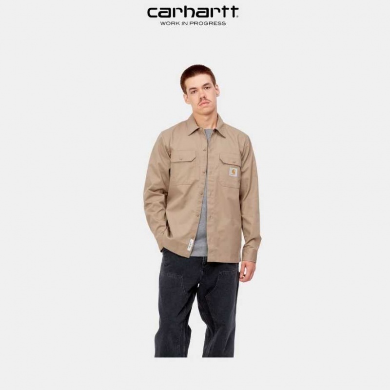 Leather Carhartt Wip Master Shirt - Danmark KWZ-0972354