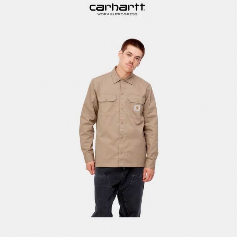 Leather Carhartt Wip Master Shirt - Danmark KWZ-0972354