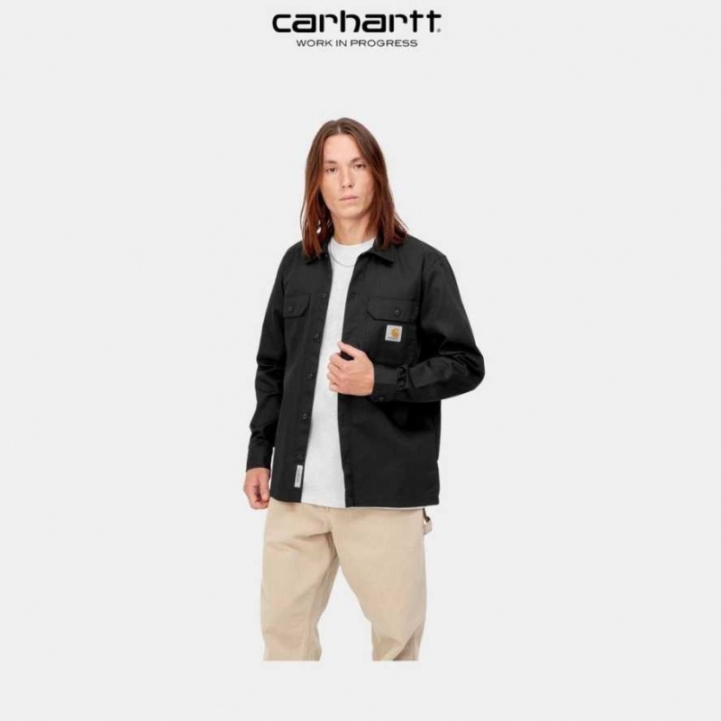 Noir Carhartt Wip Master Shirt - Danmark FGU-8463472