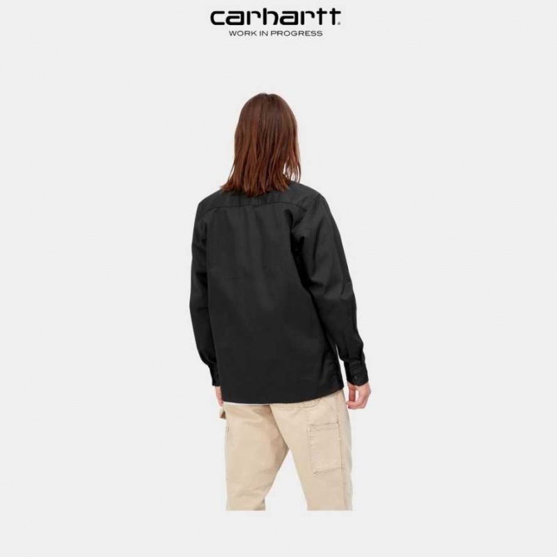 Noir Carhartt Wip Master Shirt - Danmark FGU-8463472