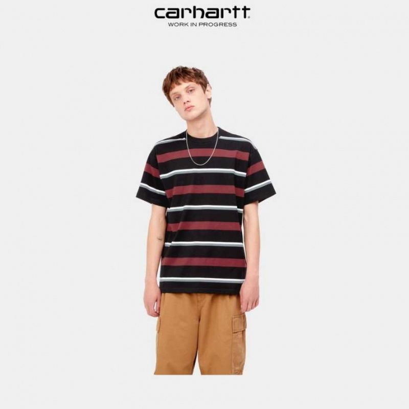 Corvina Carhartt Wip Bowman Stripe T-Shirt - Danmark OVX-2562788