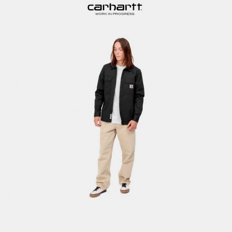 Noir Carhartt Wip Master Shirt - Danmark FGU-8463472