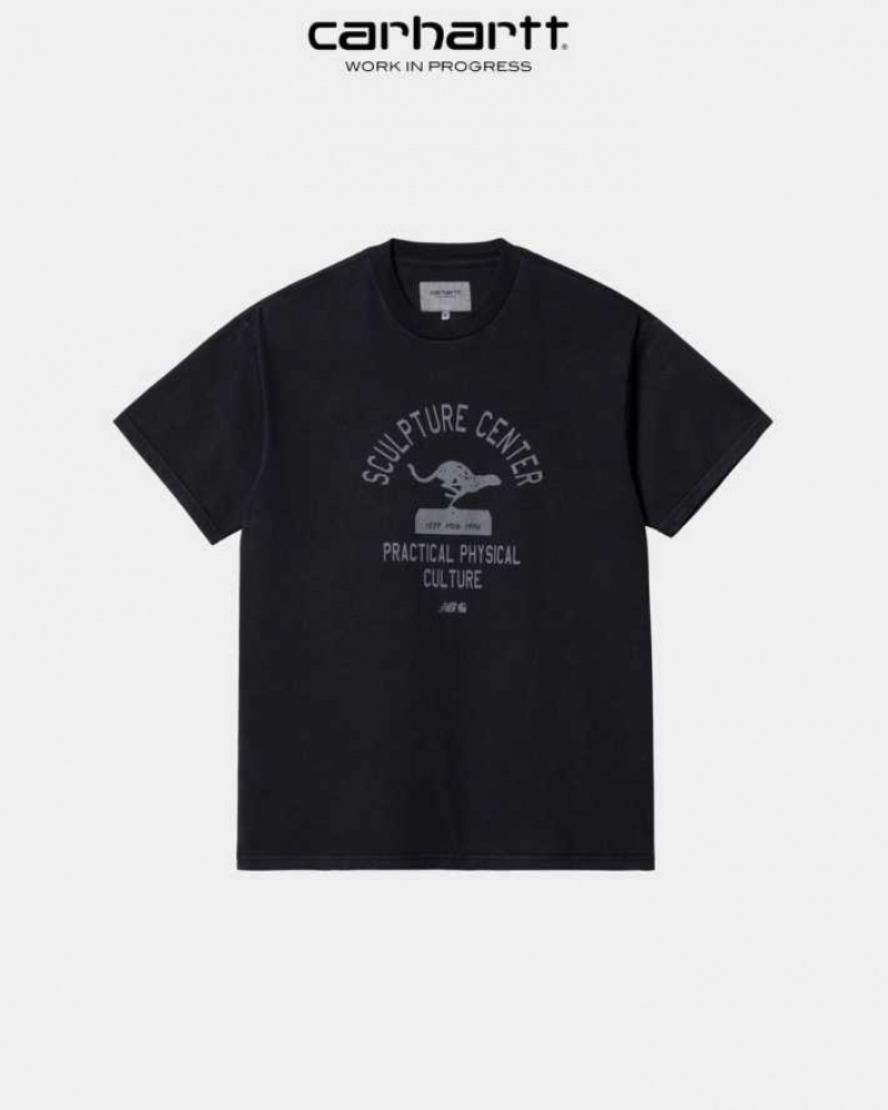 Bleu Marine Foncé Carhartt New Balance x Carhartt WIP Sculpture Center T-Shirt Bleu Marine - Danmark FHV-9700772