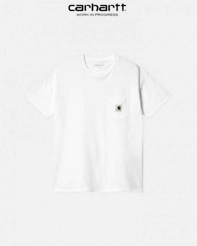 Blanche Carhartt Wip Pocket T-Shirt - Danmark BYY-1329580