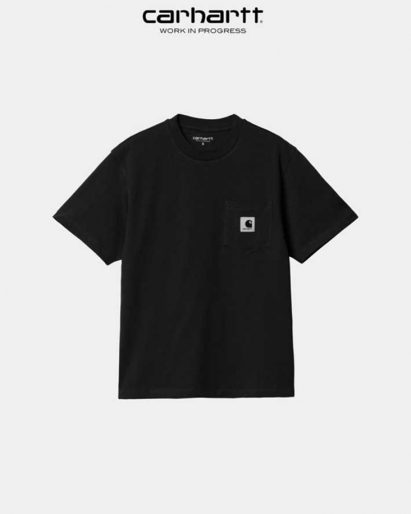 Noir Carhartt Wip Pocket T-Shirt - Danmark COQ-3346883