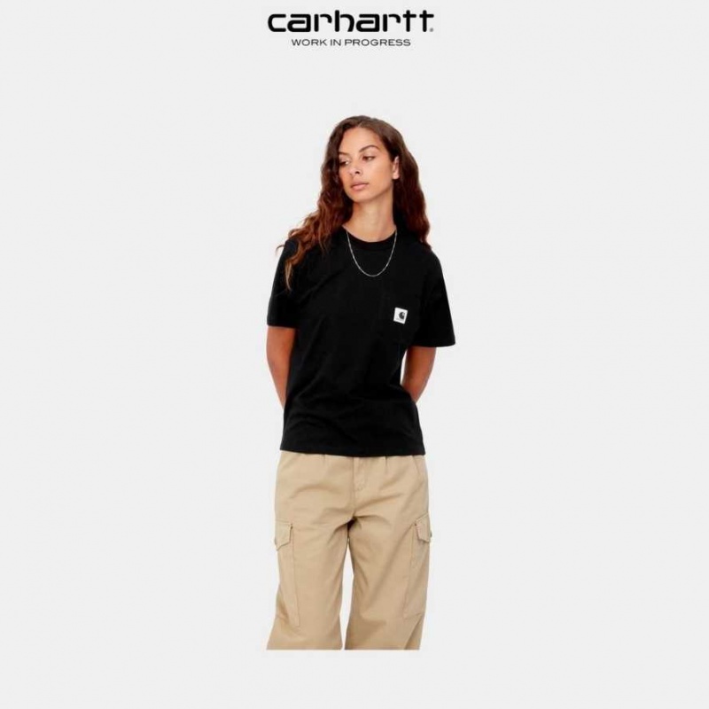 Noir Carhartt Wip Pocket T-Shirt - Danmark COQ-3346883