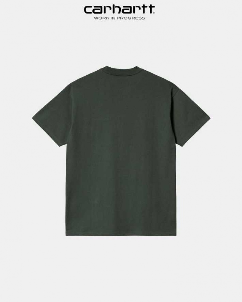 Boxwood Carhartt Wip Script Embroidery T-Shirt - Danmark IRZ-7029112