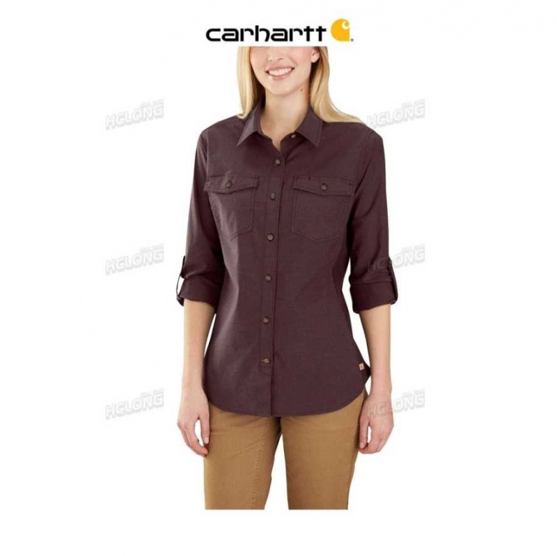 Noir Carhartt Rugged Flex Relaxed Fit Legere Three-Quarter-Sleeve Shirt - Danmark WSK-7750885